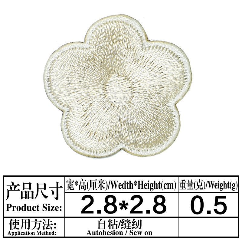 Wholesale Chic Embroidered Plum Blossom Patches Self Adhesive Flower Decorative Accents For Phone Cases Bags ets And Towels