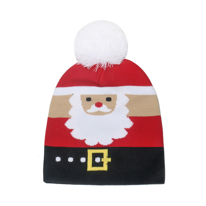 Wholesale Christmas Warm Ball Pullover Knitted Jacquard Hat