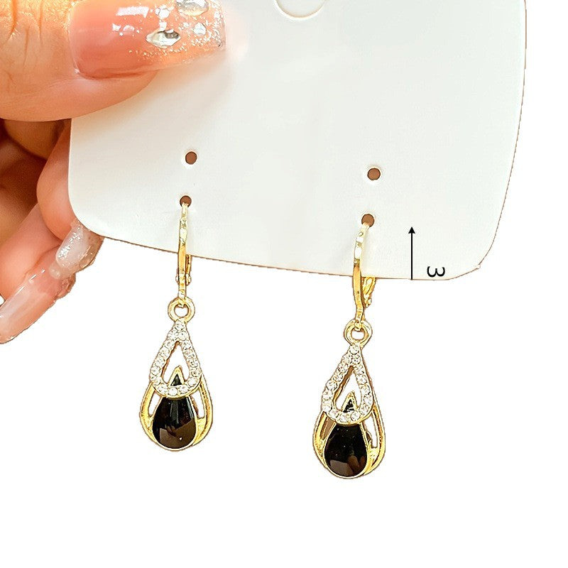 Wholesale Fashionable Stylish Black Water Drop Earrings Luxury Gift Earrings