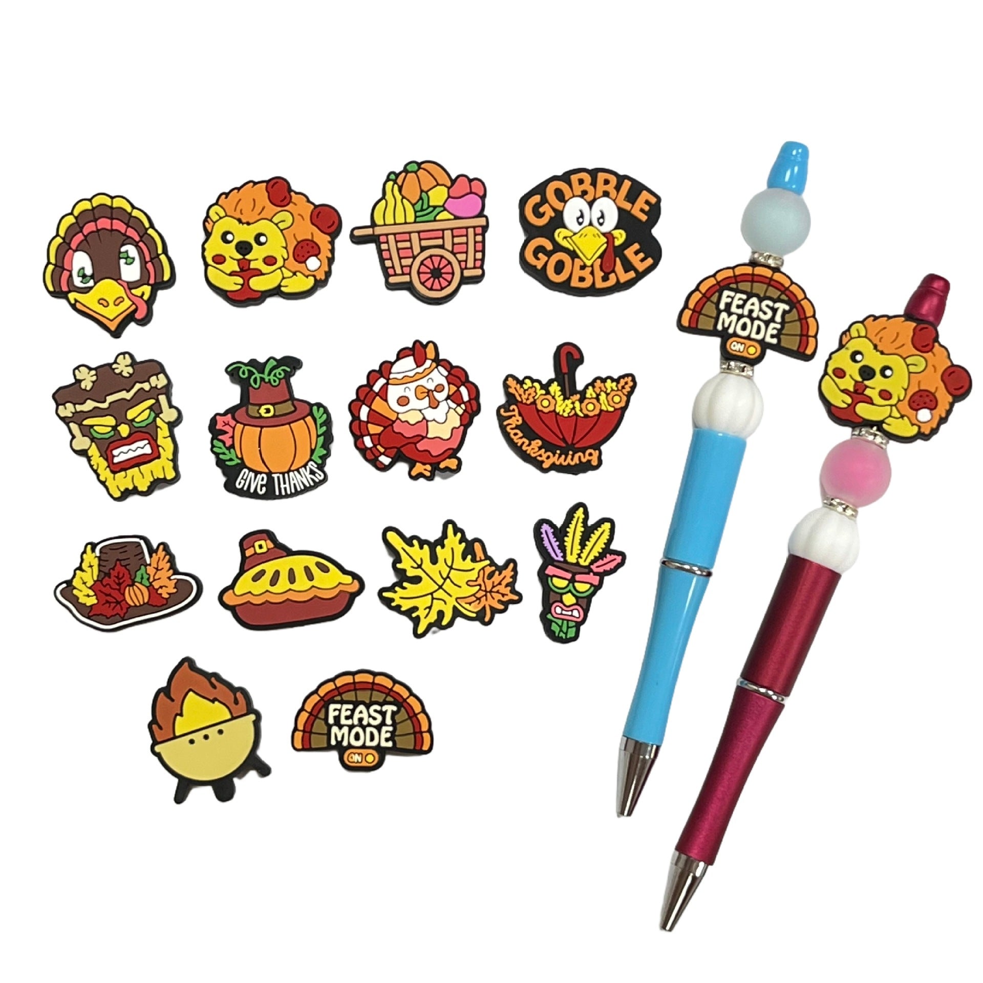Wholesale 10pcs Thanksgiving Cartoon Animal Silicone Beaded Food Focal Beads