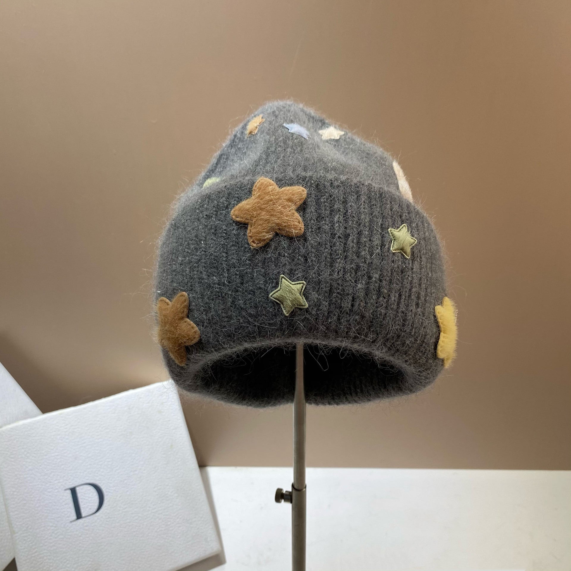 Wholesale Autumn and Winter Rabbit Fur Cute Star Knitted Hat