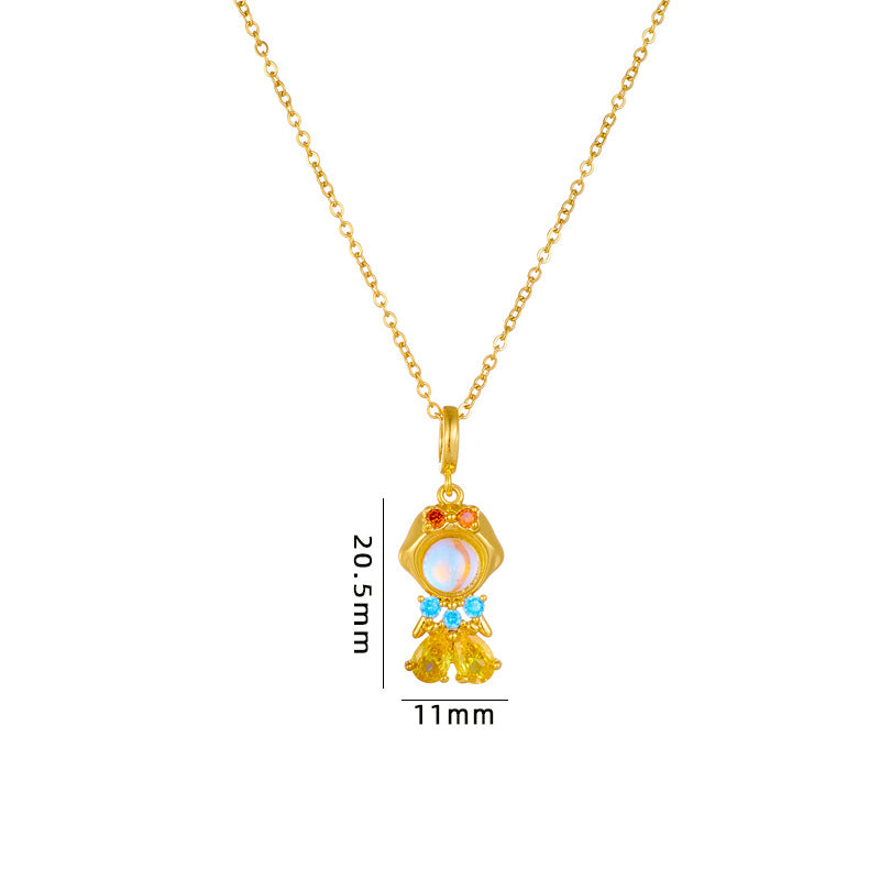 Wholesale creative cartoon necklace titanium steel Princess Accessories