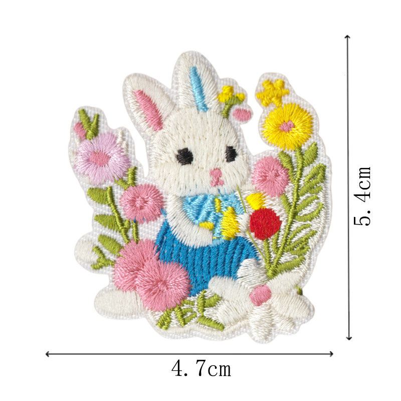 Wholesale Embroidered Cartoon Rabbit No Sew Patches 10Pcs For Clothing Repair Kids Down et Decorative Gift