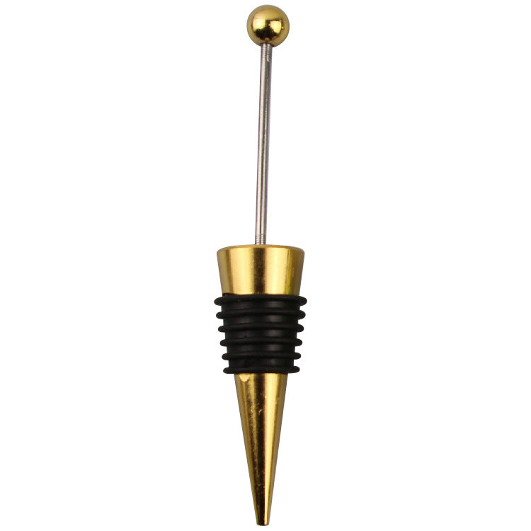 Wholesale Beadable Utensils DIY Zinc Alloy Gold Wine Stopper