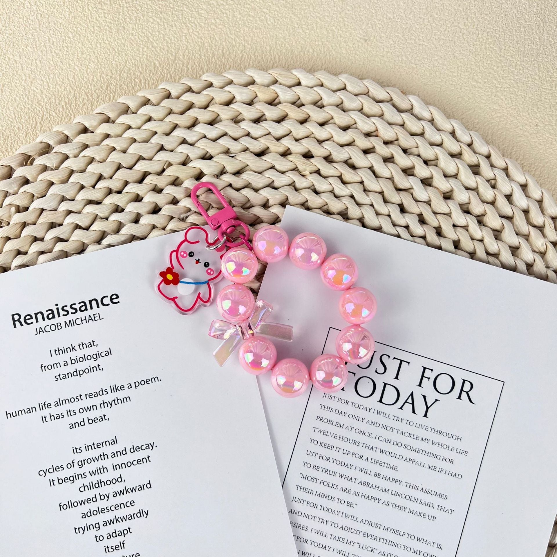 Wholesale Mabei Beaded Plastic Keychain