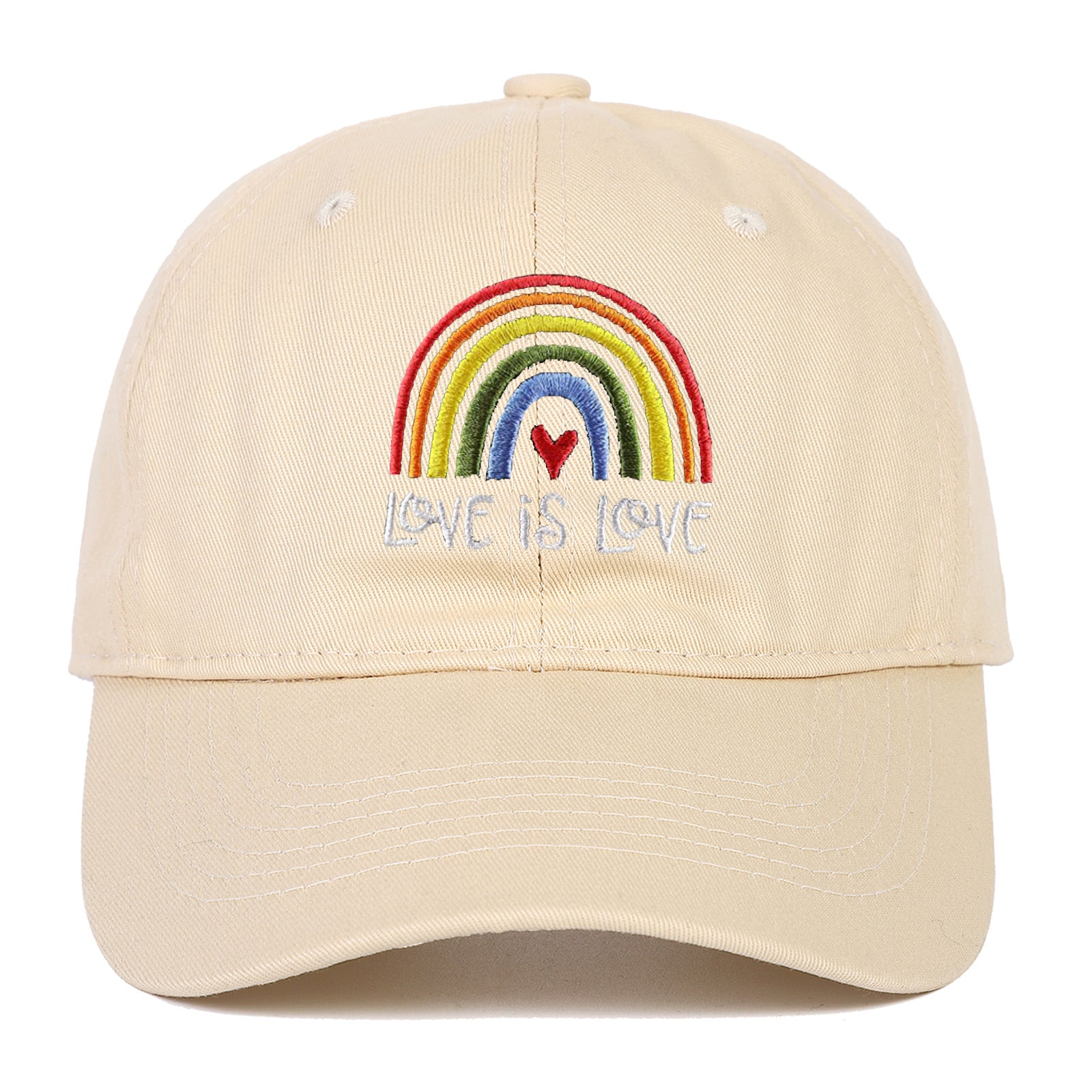 Algodón al por mayor LGBT Rainbow Love es amor Capilla de béisbol