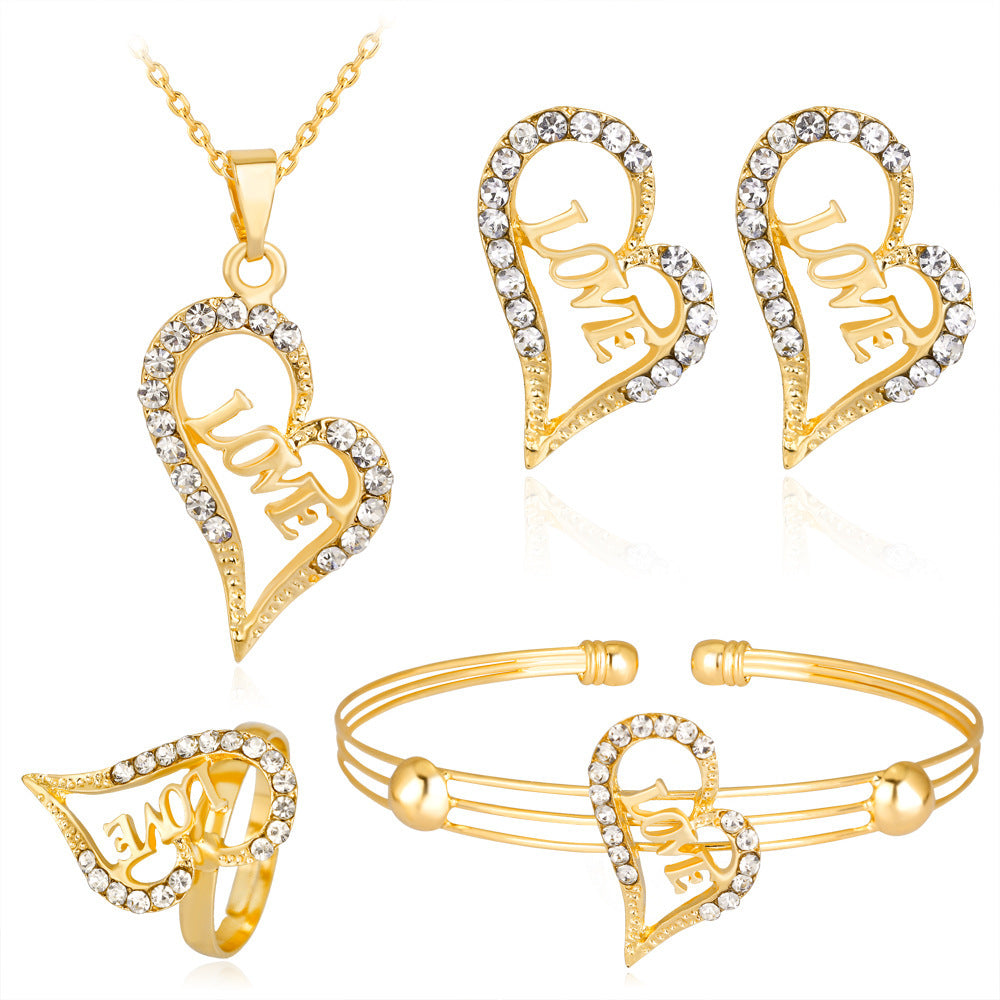 Wholesale Exquisite Crown Shaped Alloy Jewelry Set of Four Pieces