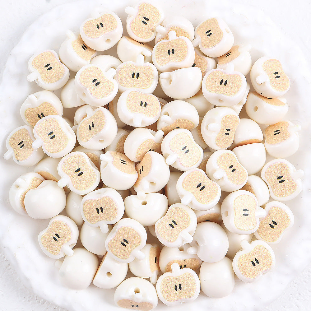 Wholesale 5pcs Handmade DIY Acrylic Beads Cute Bear Apple Five-Pointed Star