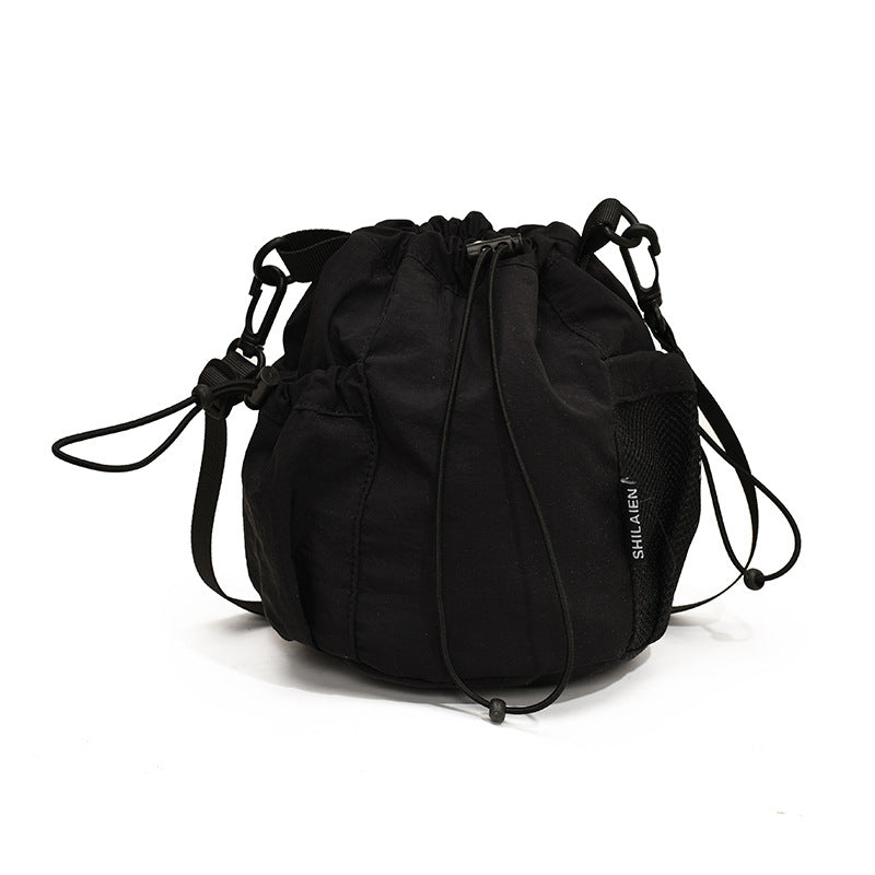 Wholesale Japanese style drawstring bucket versatile nylon messenger bag