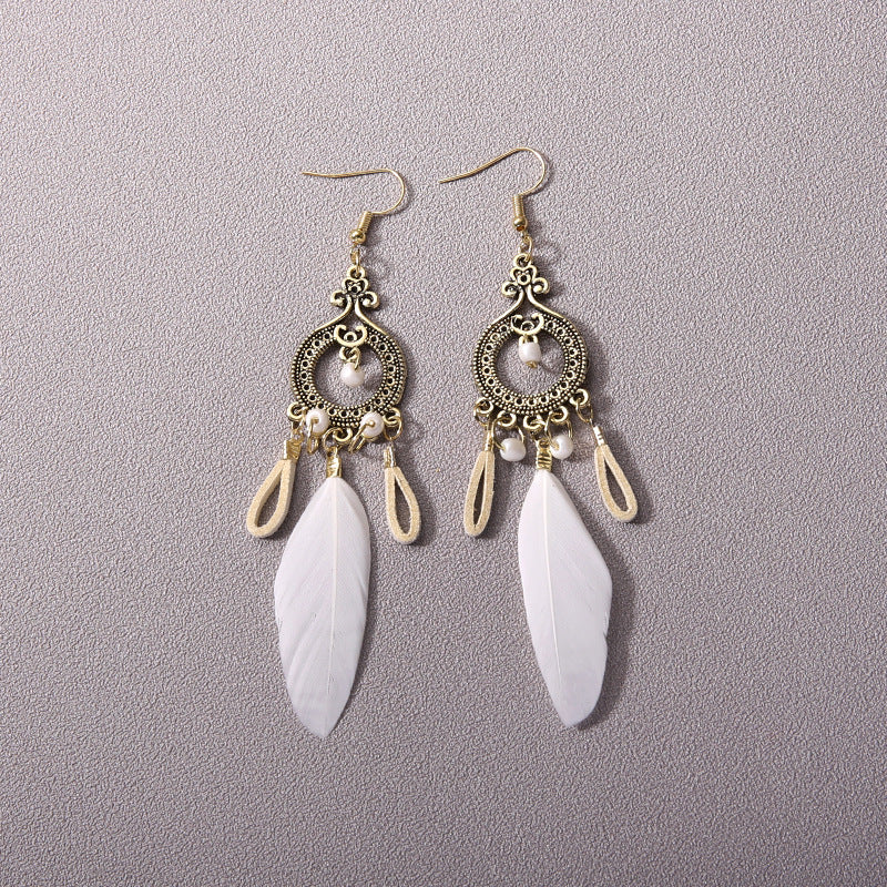 Wholesale Bohemian Tassel Ethnic Style Long Earrings