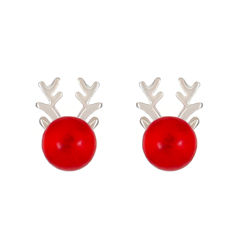 Wholesale Christmas Deer Alloy Stud Earrings