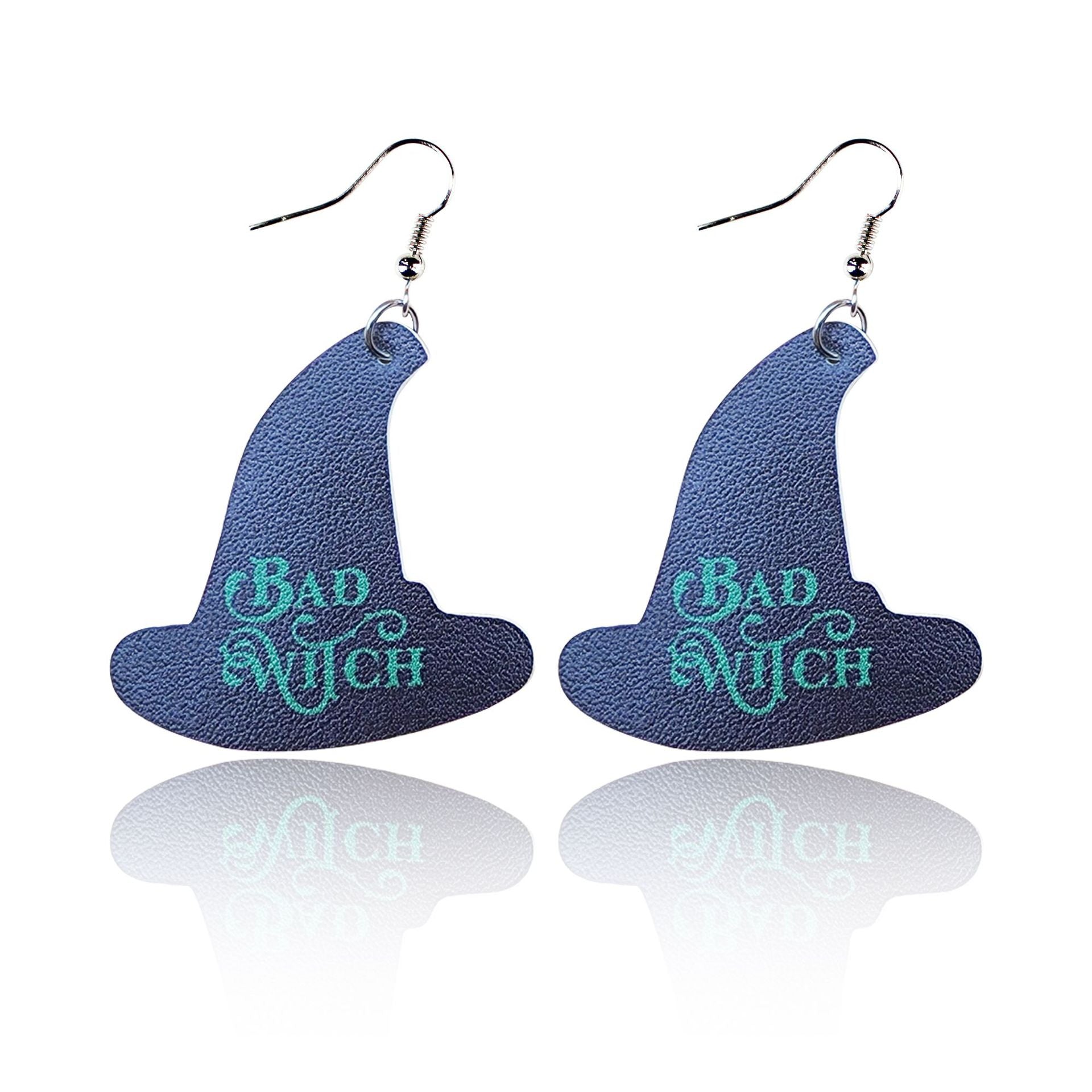 Wholesale Halloween Leather Cartoon Pumpkin Ghost Earrings