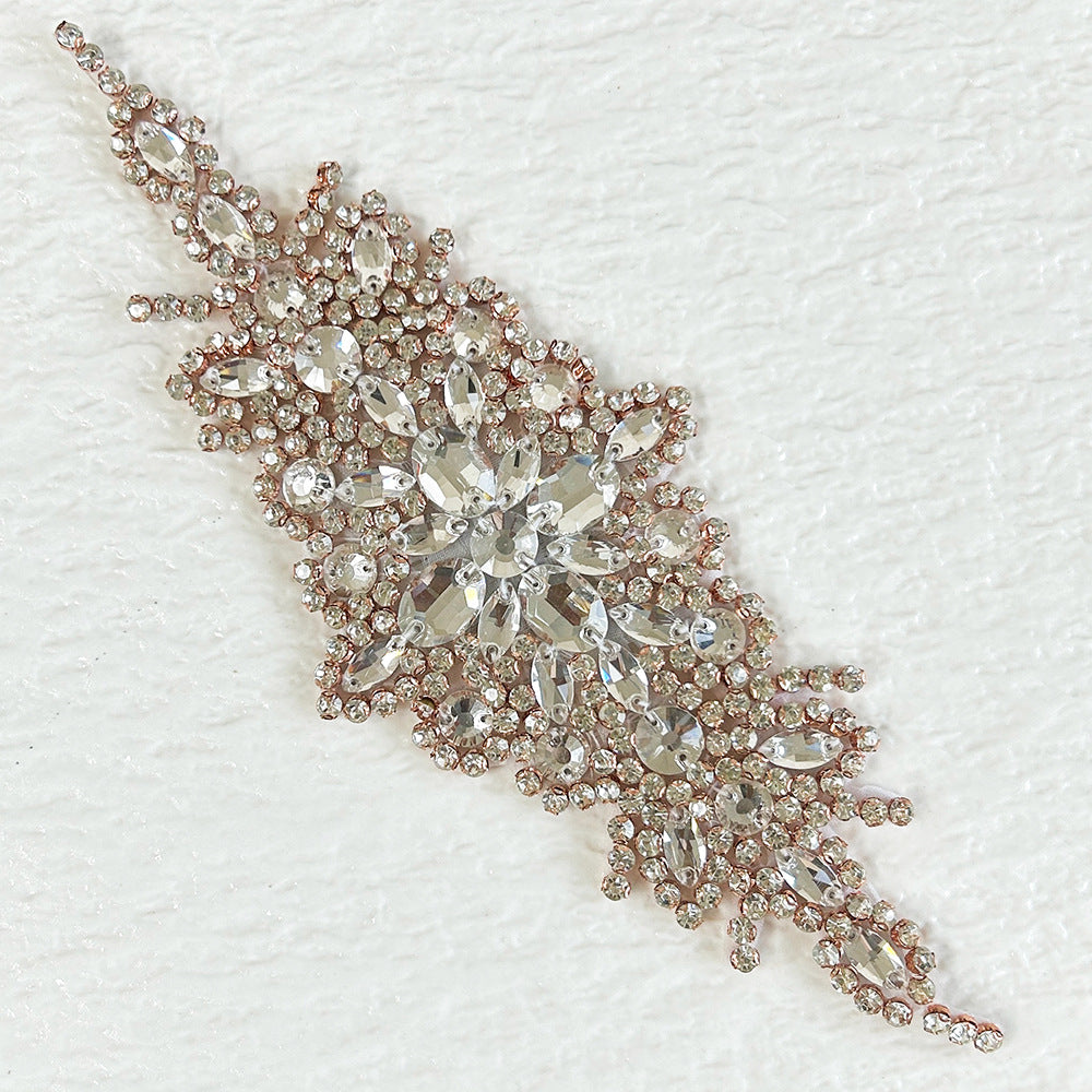 Wholesale Hand sewn bead rhinestone hot melt adhesive patch