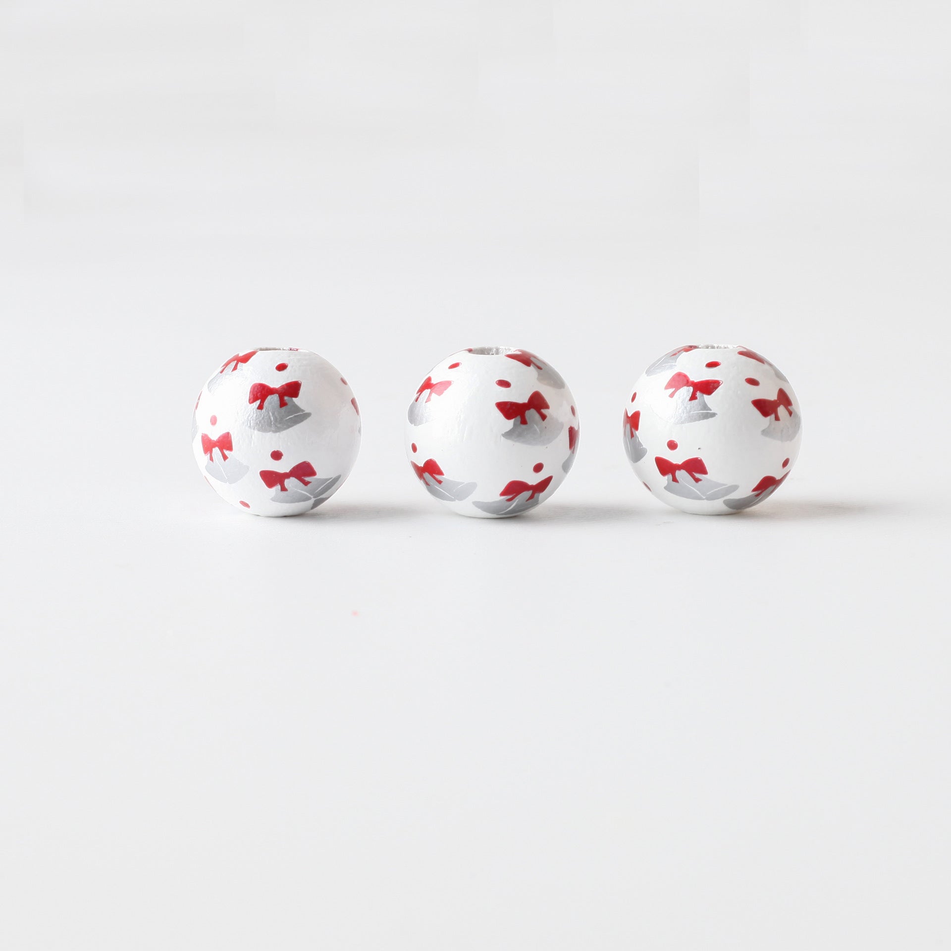 Wholesale  10pcs/ pack Christmas wood beads hemp rope tassel wood beads