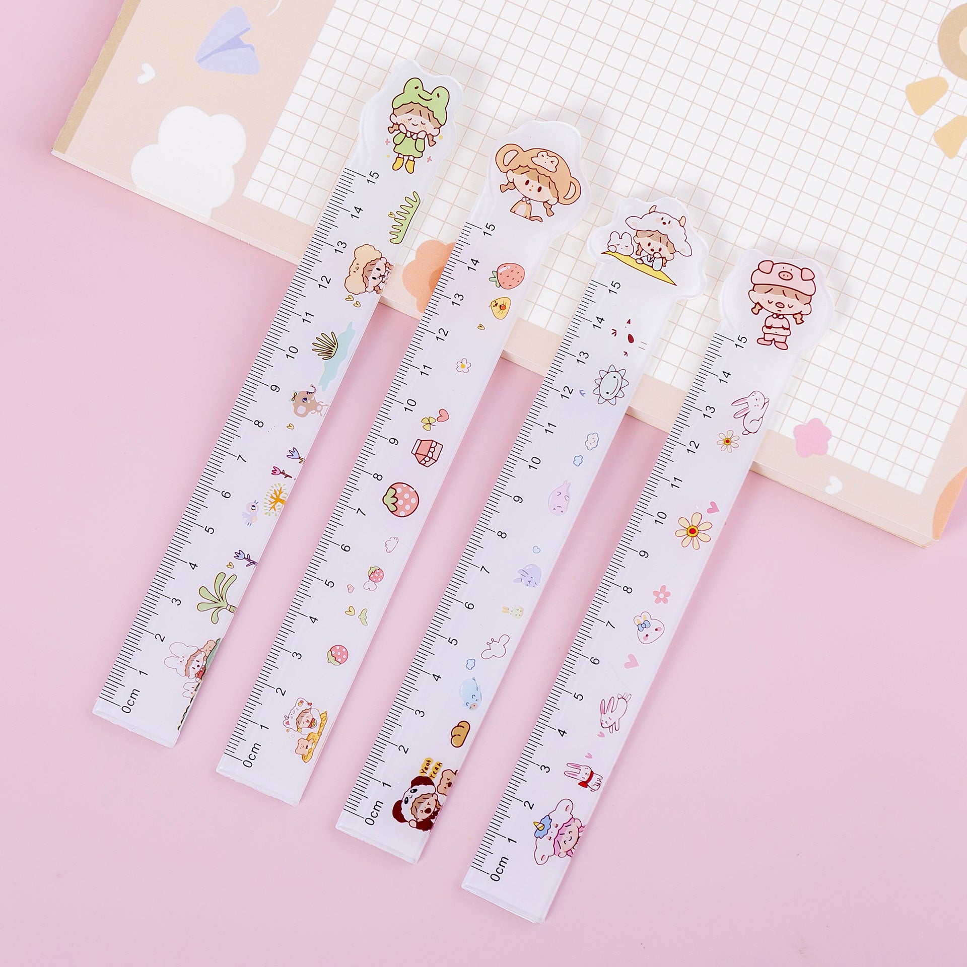 Wholesale Cute Semi Transparent Plastic Rulers