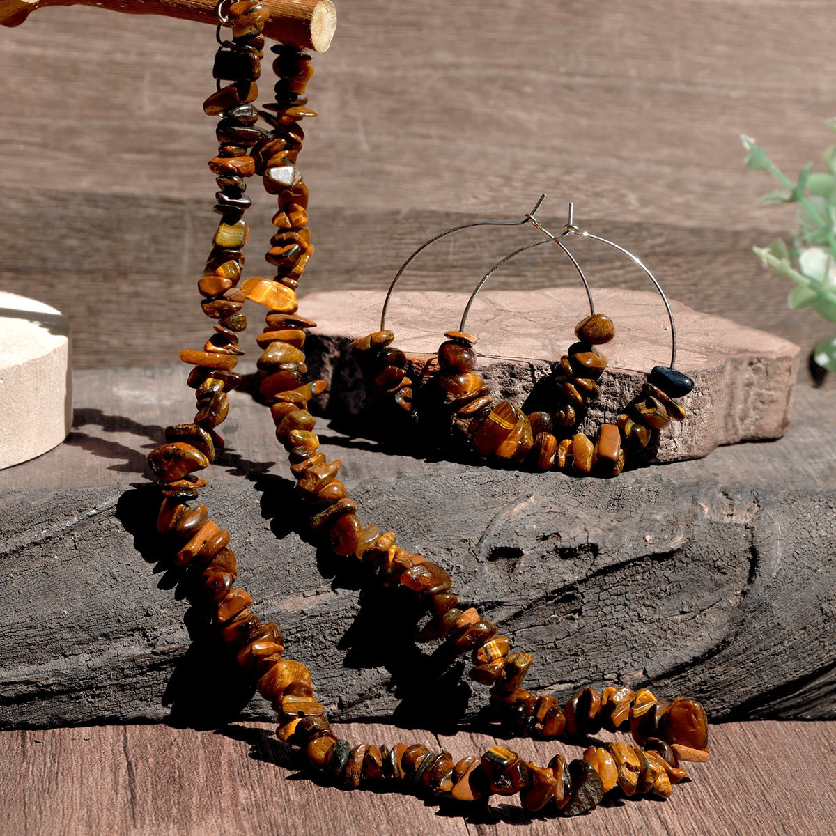 Wholesale Vacation style colorful gravel necklace Necklace Set