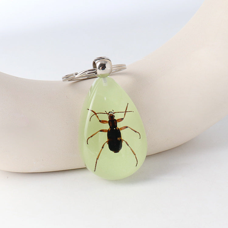 Wholesale Large Amber Glow-in-the-Dark Insect animal specimen Keychain
