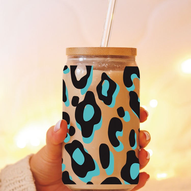 Wholesale Black textured pattern 16oz Cup UV DTF Wraps