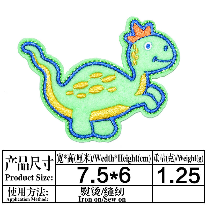 Wholesale Trendy Embroidered Fabric Patches 12 Pack Dinosaur Cartoon Animal Sew On Clothing Decorative DIY Patches For Resale