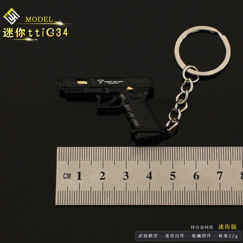 Wholesale small size Alloy Pistol Model Mini Bull Keychain Pendant