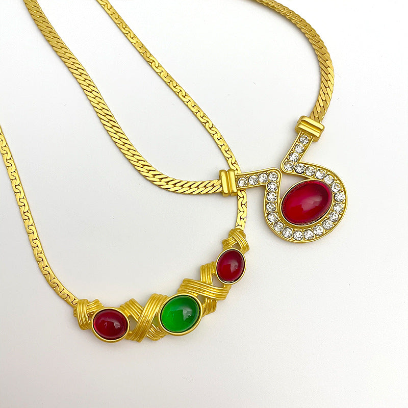 Wholesale Ellipse Geometry Alloy Necklaces