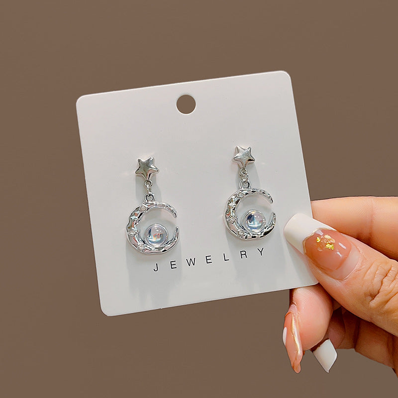 Wholesale Zircon Moon Astronaut Earrings