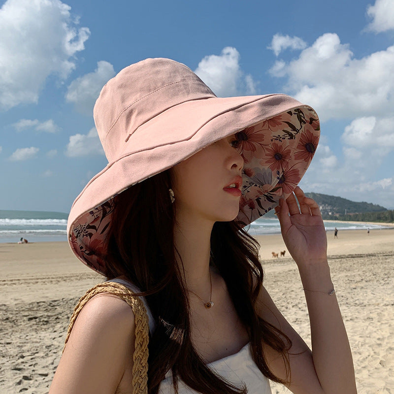 Wholesale Cotton Summer Big Brim Sunshade Bucket Hat