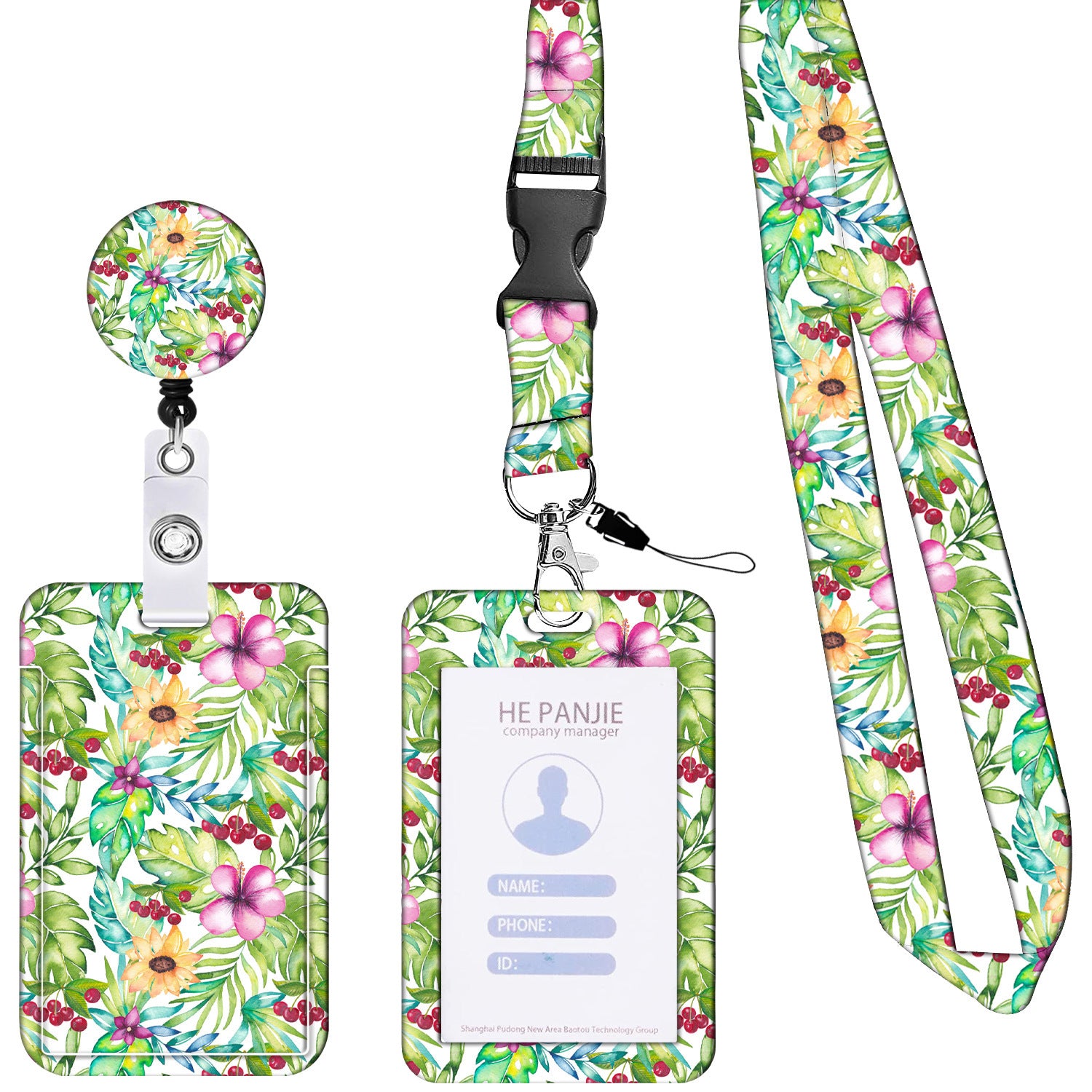 Wholesale Badge Reels ABS Printed Card Holder Retractable Keychain