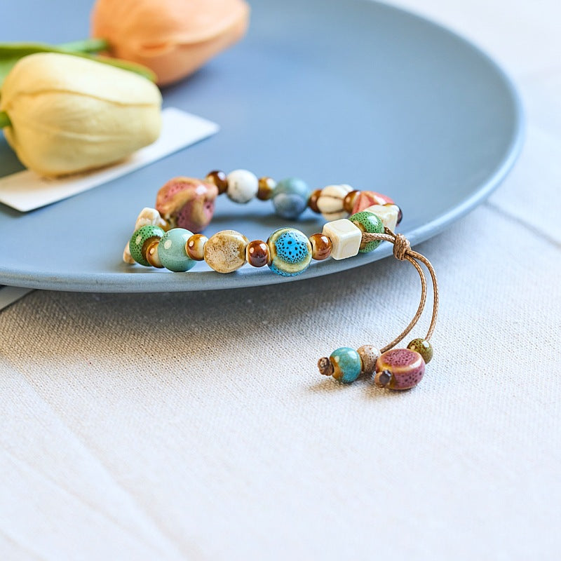 Wholesale Jingdezhen Ceramic Versatile High-end Literary and Ancient Style Bracelet