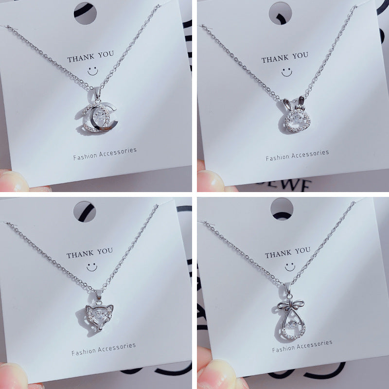 Wholesale Simple Four Leaf Clover Necklace Clavicle Chain