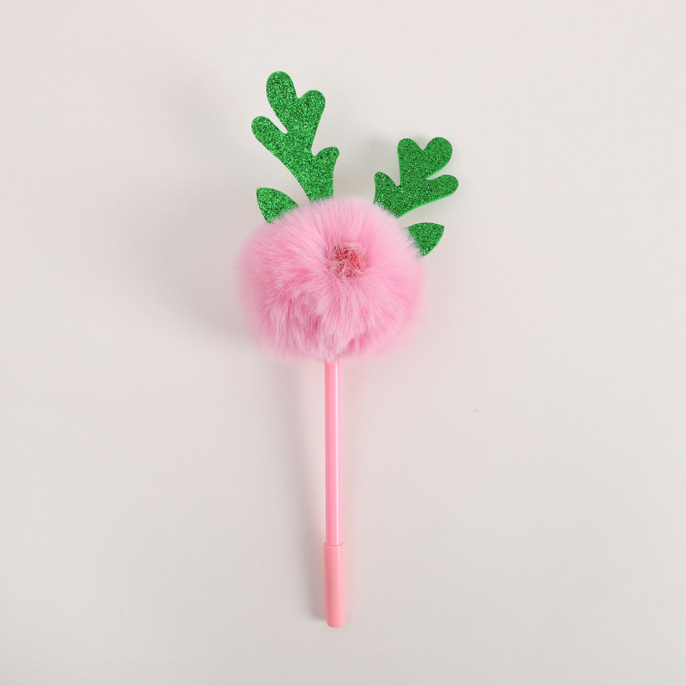 Wholesale Christmas Gift Elk Antler Plush Water-based Pen