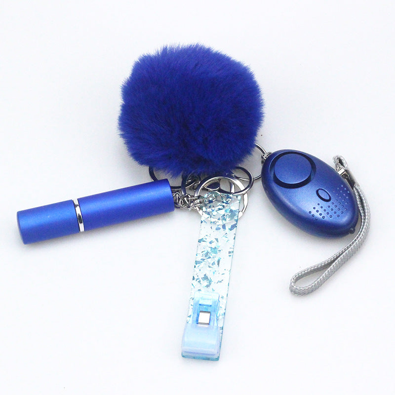 Wholesale Plastic Hairball ATM Card Reader Empty Perfume Bottle Keychain Set