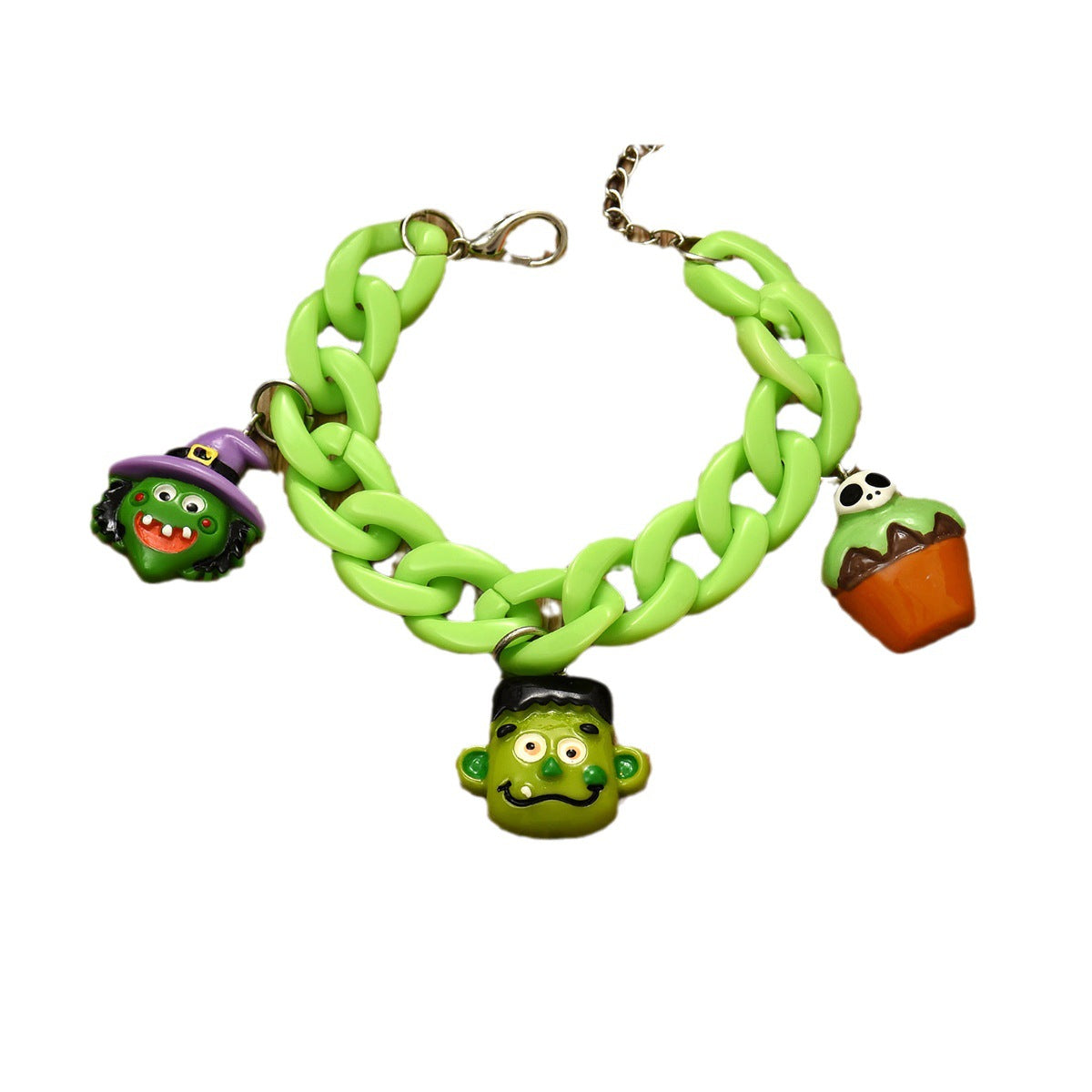Wholesale Cartoon Acrylic DIY Vampire Skull Halloween Plastic Bracelet