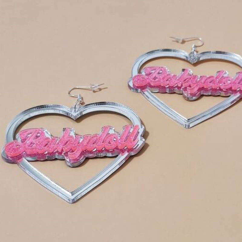 Wholesale Creative Valentine's Day Love Letters Hollow Acrylic Earrings