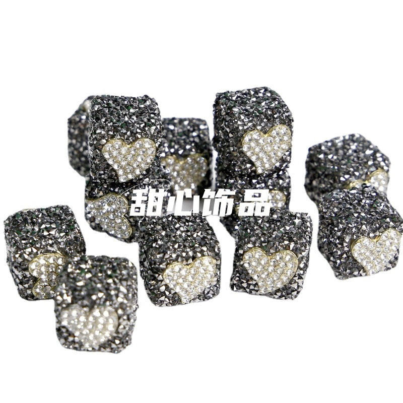 Wholesale 5pcs/pack Black cube sugar diamond DIY beads
