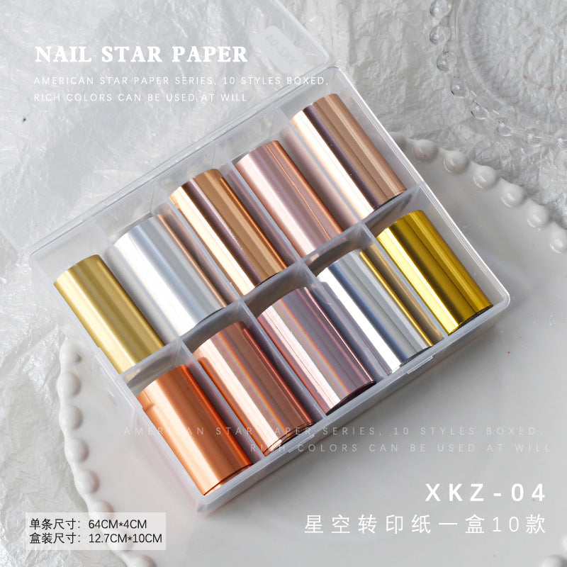 Wholesale Snow mowing nail art transfer paper gentle temperament gentle fairy hand-painted flower nail accessories starry sky transfer paper