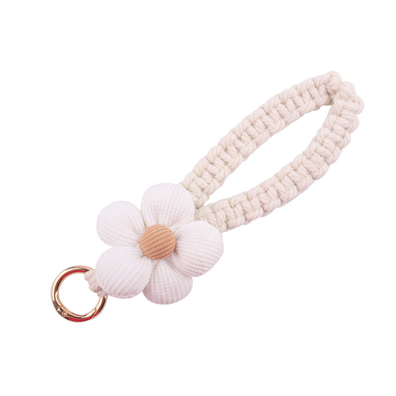 Wholesale Cute Flower Cotton Pure Handmade Heaving Keychain