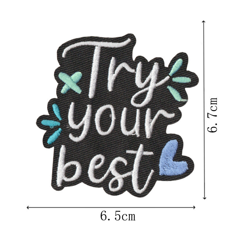 Wholesale English Letter Iron On Embroidered Patches 9 Piece Set Decorative Accent For Coats Bags DIY Accessory Gift