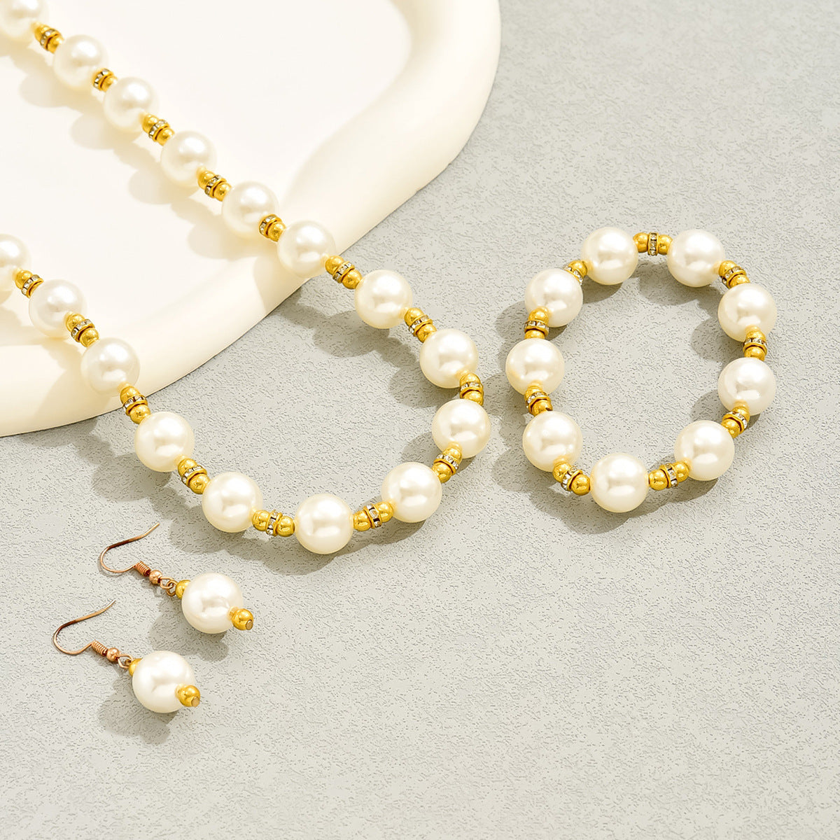 Wholesale Mother of Pearl Earrings Necklace Bracelet Set