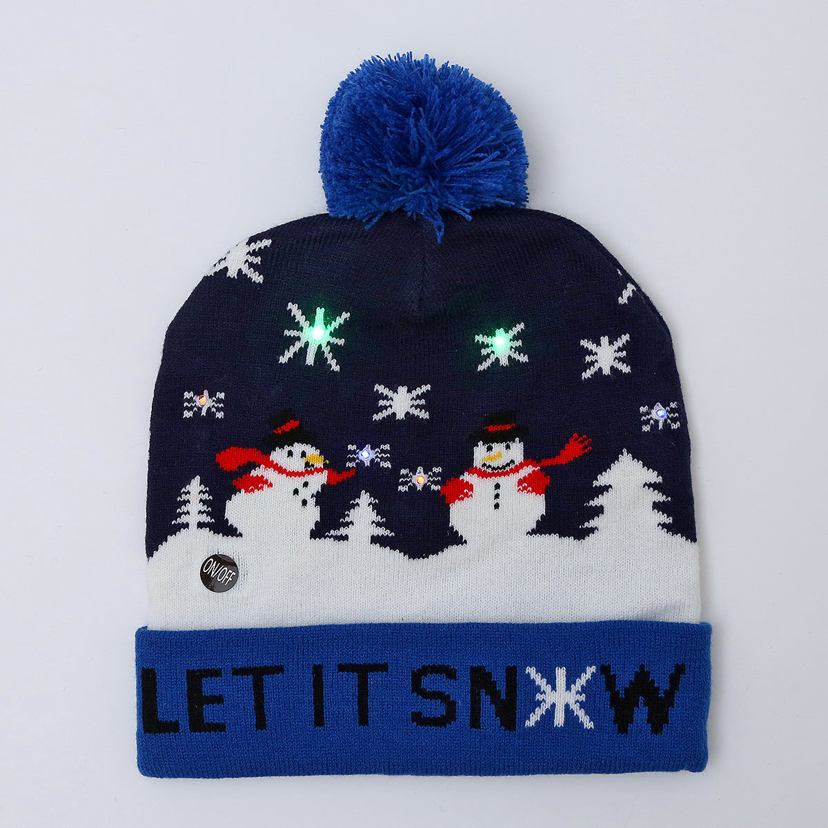 Wholesale Jacquard LED Christmas Knitted Beanie
