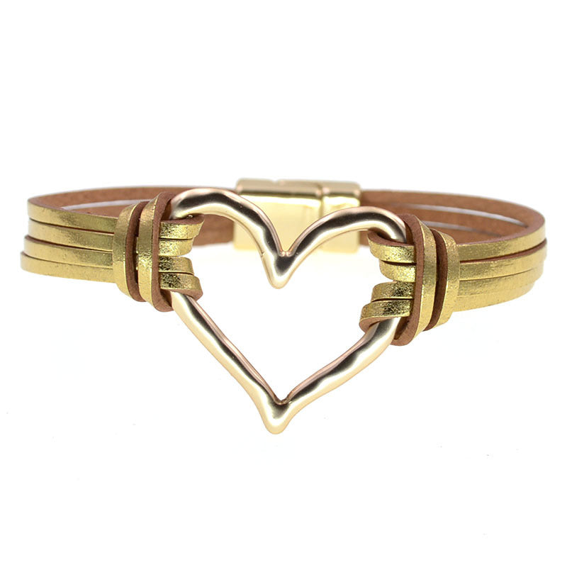 Wholesale Layered large heart-shaped women' s bracelet