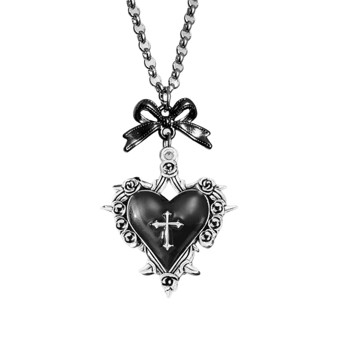 Wholesale  Gothic y2k subculture red love thorn pendant necklace