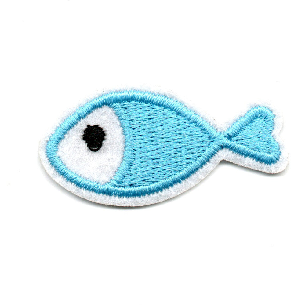 Wholesale Non Woven Fabric Embroidered Fish Patches Cartoon DIY Applique Decorative Craft Supply For Towels