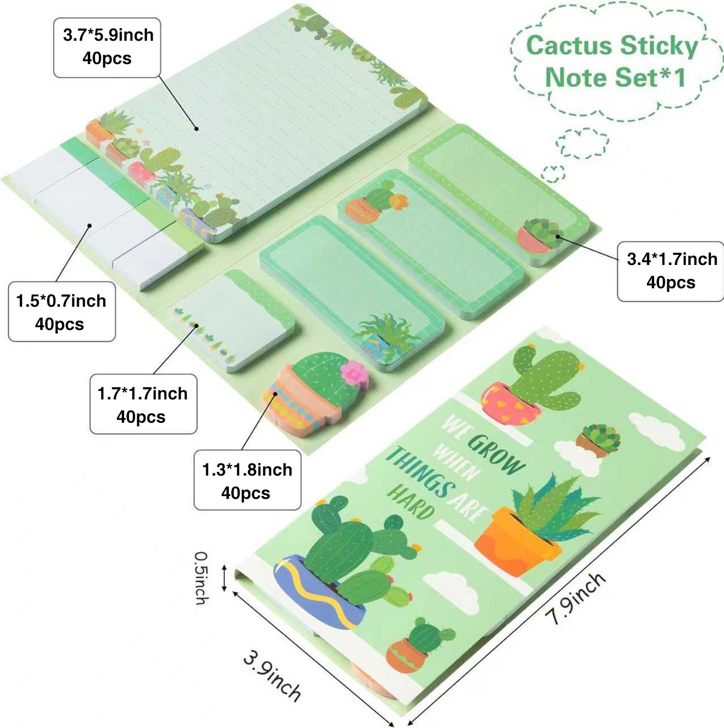 Wholesale cartoon plant post-it note combination  note sticker
