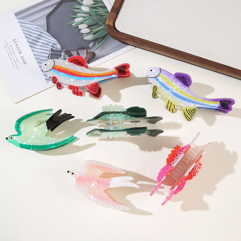 Wholesale Trendy Koi Fish Hair Clip PVC Gripper Claw Dopamine Ocean Series Animal Hair Accessory Everyday Styling Gift Boutique Resale