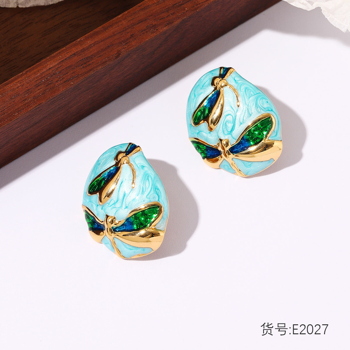 Wholesale Stainless steel stud earrings with enamel