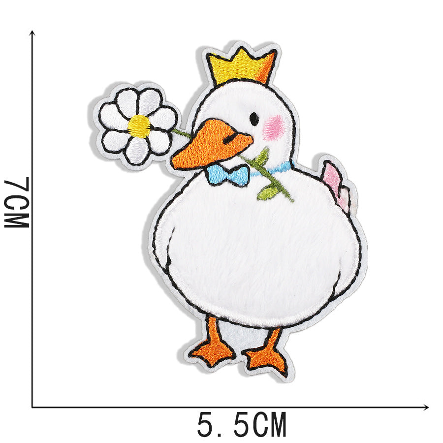 Wholesale Duckling embroidery patch cartoon embroidery label clothes patch