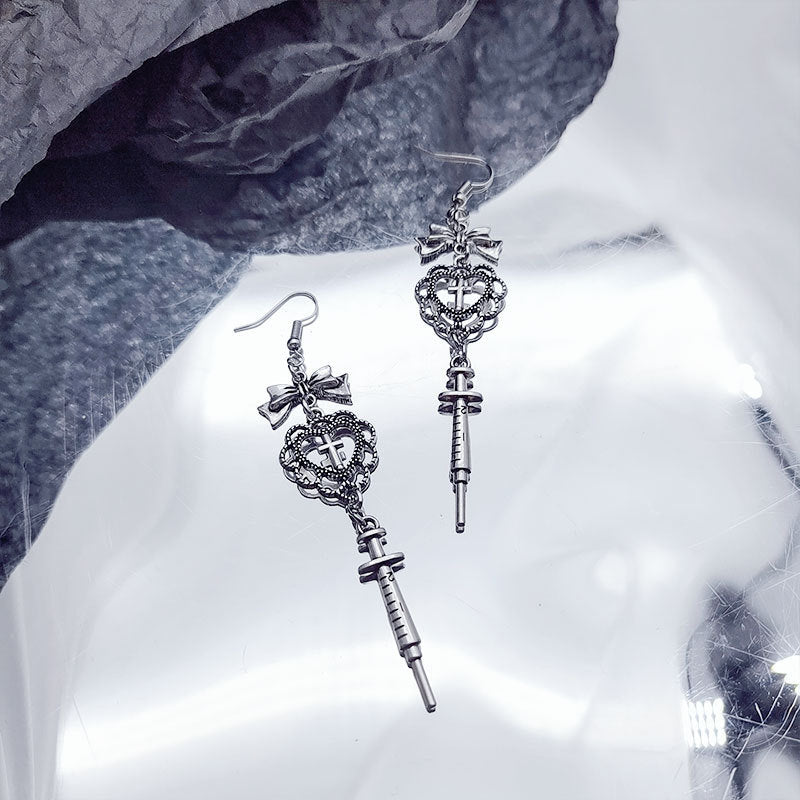 Wholesale Dark retro style Gothic Baroque love bow earrings