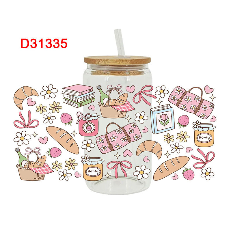 Wholesale Colorful Picnic  16oz Cup UV DTF Wraps