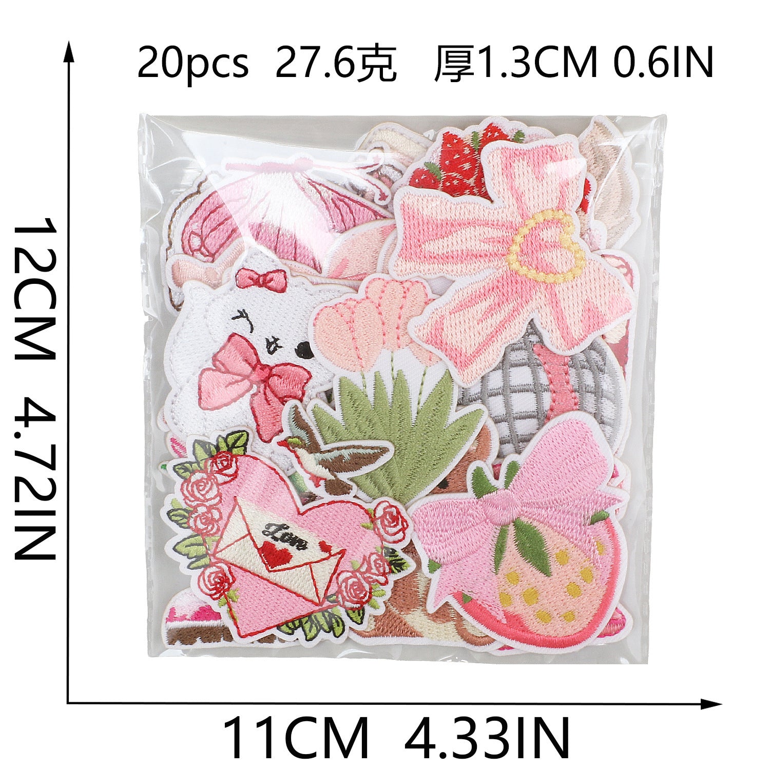 Wholesale Valentine's Day Love Letter Pink Bow Bear Embroidery DIY Patches